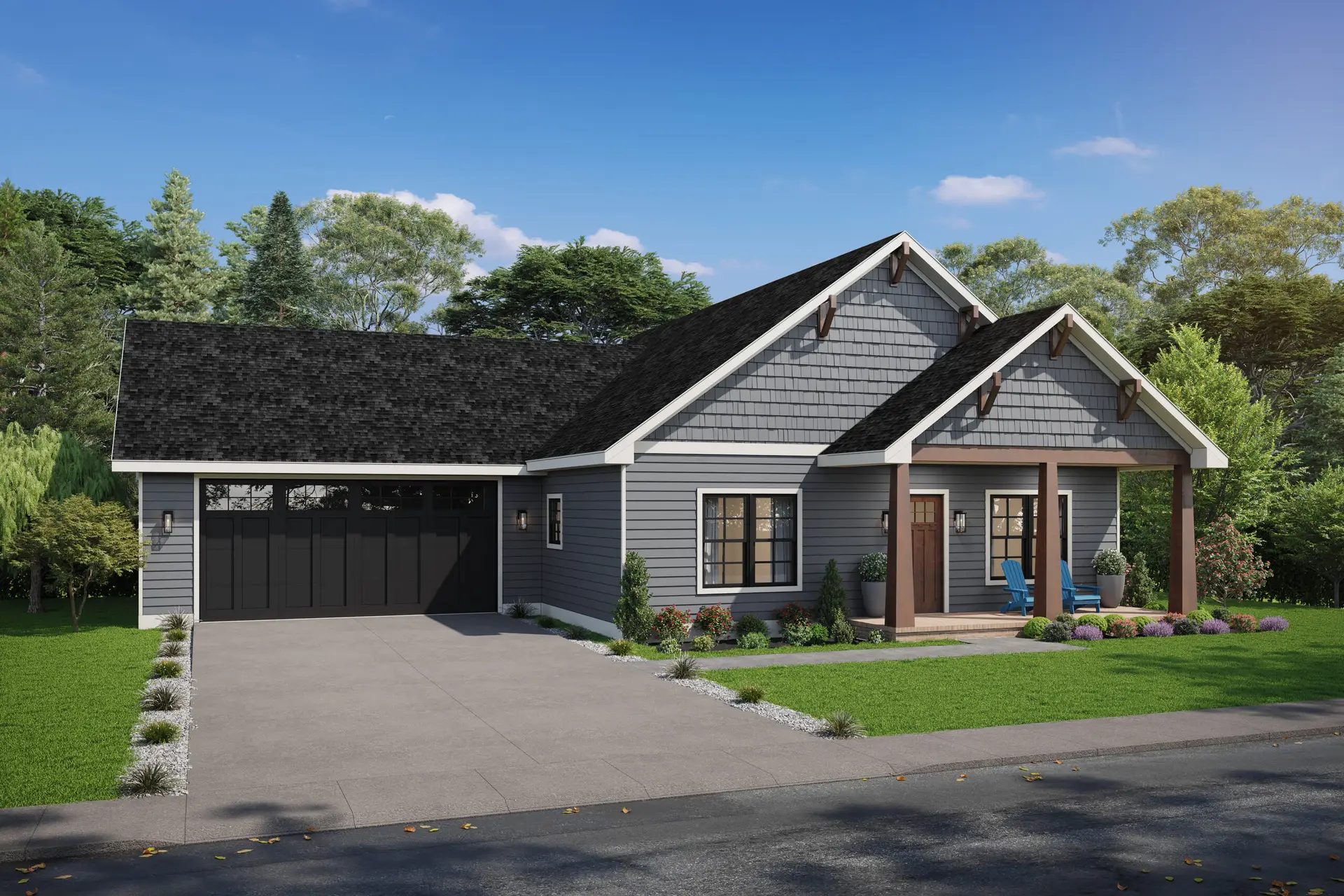 Rendering of The Timber Elevation 1 Floor Plan Offered by Harvell Homes in Powell, Wyoming